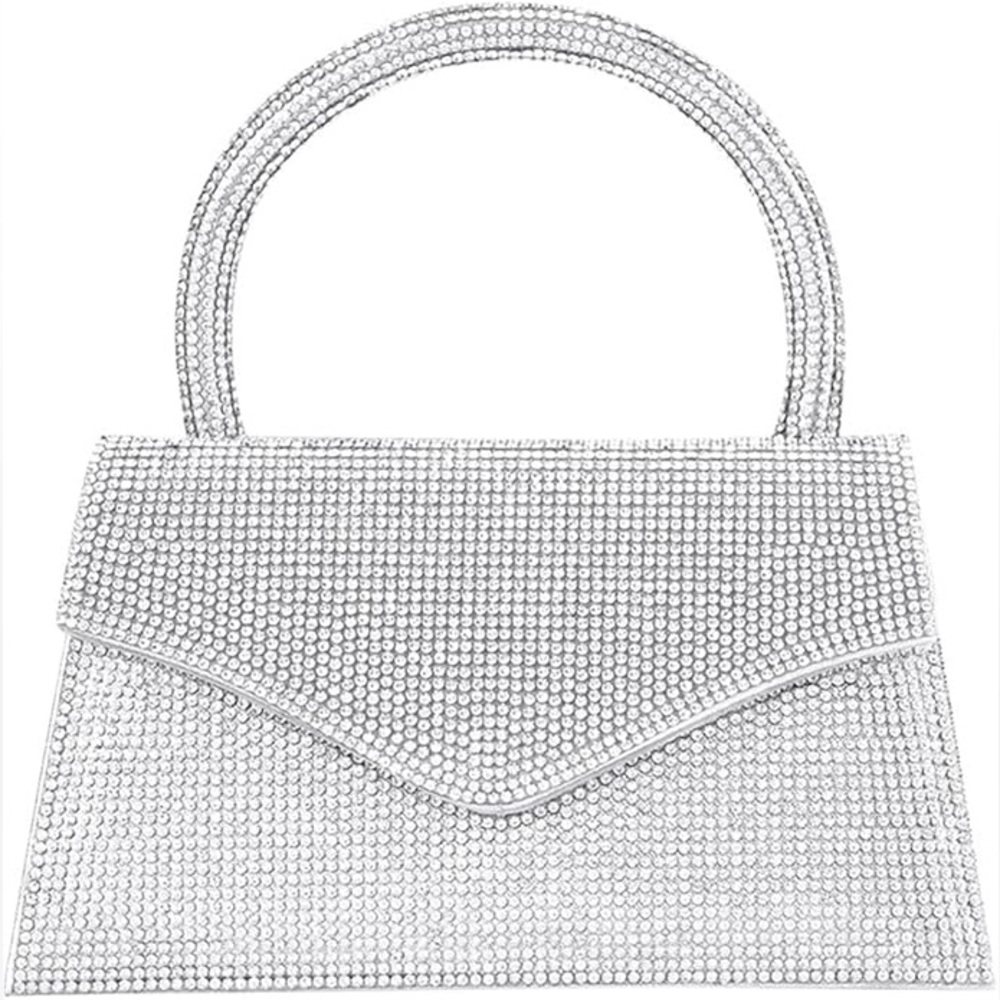 Mini Silver Evening Bag / Top Handle Handbag
